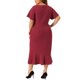 thumbnail image 4 of Vestidos formales de talla grande para mujer Agnes Orinda, vestido de cóctel con envoltura, escote en V, mangas cortas con volantes, 3X burdeos, 4 of 7