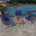 thumbnail image 5 of Harper & Bright Designs 4 Piece Patio Conversation Sets with Deep Seating & Thick Cushion, Boho Rope Furniture with Acacia Wood Table, Outdoor Patio Furniture Set for Yard Pool Backyard, Navy Blue, 5 of 19