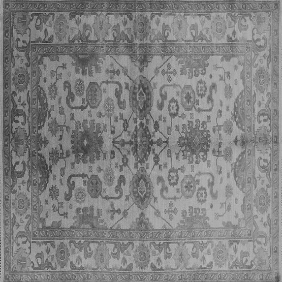 Ahgly Company Indoor Square Oriental Gray Industrial Area Rugs, 6' Square