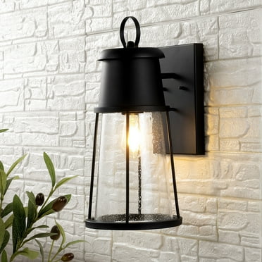 SAFAVIEH Laela Edison Tungsten Black Metal Wall Sconce with Clear Shade, Set of 2