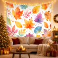 thumbnail image 3 of Assorted Leaves Scattered with Clean Harvest Toned Main, Mystical Fantasy for Space Lovers, Aesthetic Wall Decor, Mother'S Day Gift, Tapestry Wall Hanging for Dorm and Living Room, 3 of 7