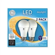 100W LED Bulbs 15 W, A19, Daylight, 2/Pack