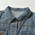 thumbnail image 4 of Mercatoo Toddler Baby Basic Denim Jacket Boys Girls Long Sleeve Button Jeans Coat Cowboy Casual Lapel Outwear with Pocket, 4 of 9
