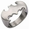 Batman Die-Cut Brushed Stainless Steel Ring-Size 13