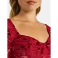 thumbnail image 4 of Madden NYC Women's Corset Top with Long Sleeves, Sizes XXS-XXL, 4 of 5