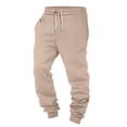 thumbnail image 6 of YDKZYMD Mens Fleece Cargo Sweatpants Drawstring Cinch Bottom Drawstring Heavyweight with Pocket Sweatpants Athletic Winter Warm Joggers Pants Hiking Workout Baggy Pants Khaki M, 6 of 6