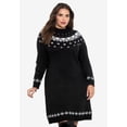 thumbnail image 2 of ellos Women's Plus Size Fair Isle Sweater Dress - 22/24, Black, 2 of 2