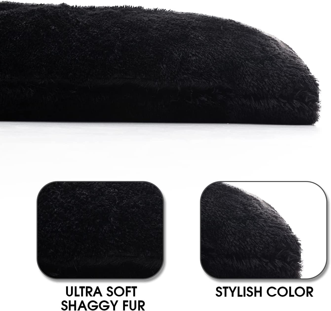 Cheer Collection Long Hair Shaggy Body Pillow, 20" x 54", Plush Fabric