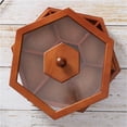 thumbnail image 5 of Wooden Nut Bowl with Lid, Divided Snack Tray for Dried Fruits, Candies & Biscuits, Large Transparent Lid, 5 of 6