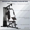 thumbnail image 2 of Soozier Home Gym Equipment Multifunctional Weight Machine W/ 100Lbs Weight Stack, 2 of 9
