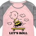 thumbnail image 3 of Peanuts - Let's Roll - Toddler And Youth Girls Raglan Graphic T-Shirt, 3 of 5