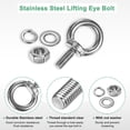 thumbnail image 2 of Uxcell 4-Sets Stainless Eyebolt M8x20mm Shoulder Lifting Eye Bolt with Nuts Washers Male Screw Thread Ring, 2 of 2