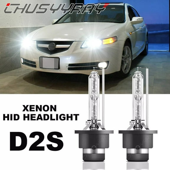 6000K White HID Headlight Bulbs fit for Acura TL 2004-2006 High&Low Beam Qty 2Pcs