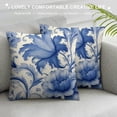 thumbnail image 3 of HENGT  Chinoiserie Pillow Covers Set of  Vintage Floral Cushion Cover Blue Indigo and White Asian Pillow Case Accent Toss Pillowcase Rustic Decor for Couch Sofa Bed Car, 3 of 5
