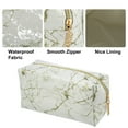 thumbnail image 4 of Unique Bargains Marble Cosmetic Travel Bag Make Up Brush Organizer Bag Storage for Women White Gold Tone 7"x3"x4", 4 of 6