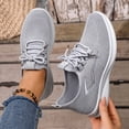 thumbnail image 5 of QWKLEAJ Lightweight Mesh Sneakers for Women Breathable Knit Lace Up Walking Shoes Non Slip Shock Absorbing Casual Running Shoes for Gym Outdoor Daily Wear Gray 7, 5 of 6