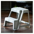 thumbnail image 5 of Superwum 16-Inch Tall Plastic 2 Step Stool, Portable Dual Step Ladder Foot Stool for Kitchen, Bathroom, Bedroom, and Garage, Gray, 5 of 9