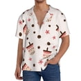 thumbnail image 1 of Balery Milk Tea Camisa Casual de Manga Corta con Botones para Hombre, Texturizada, Estilo Cubano, para Playa, Verano-X-Large, 1 of 5