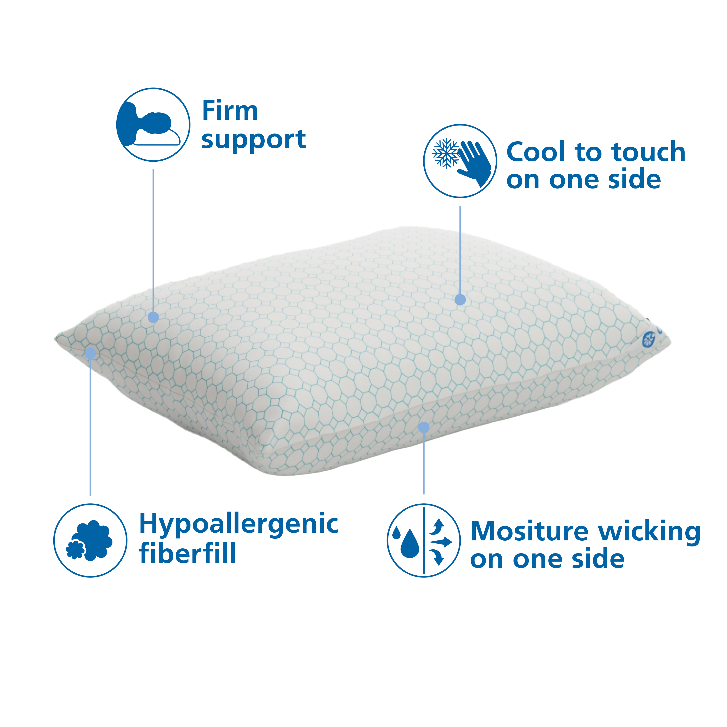 Mainstays Cooling Bed Pillow, Standard/Queen, 2-Pack photo 2