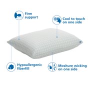 Mainstays Cooling Bed Pillow, Standard/Queen - Firm, Dual-Sided Cool or Comfy Pillow Cover (2 Count)