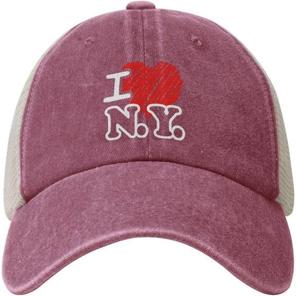 I Love New York Cowboy Hat Men Vintage Mesh Baseball Cap Women Dad Hat Sun Hat Trucker Hat Black