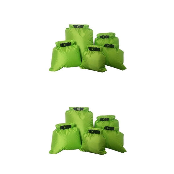 Bolsa seca impermeable Wosthever 5 piezas canotaje pesca ciclismo reutilizable hebilla saco Verde