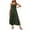 Army Green, variant on Women's Casual Summer Dress Spaghetti Strap Sleeveless High Waist Beach Long Maxi Dresses Smocked Tiered Long Beach Sun Dresses