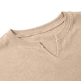 thumbnail image 6 of Stamzod Long Sleeve Shirts for Men Casual V-Neck Textured Knitted Pullover Tops Fall Fashion Workout Oversized Tshirts Khaki-3 XXXL, 6 of 7