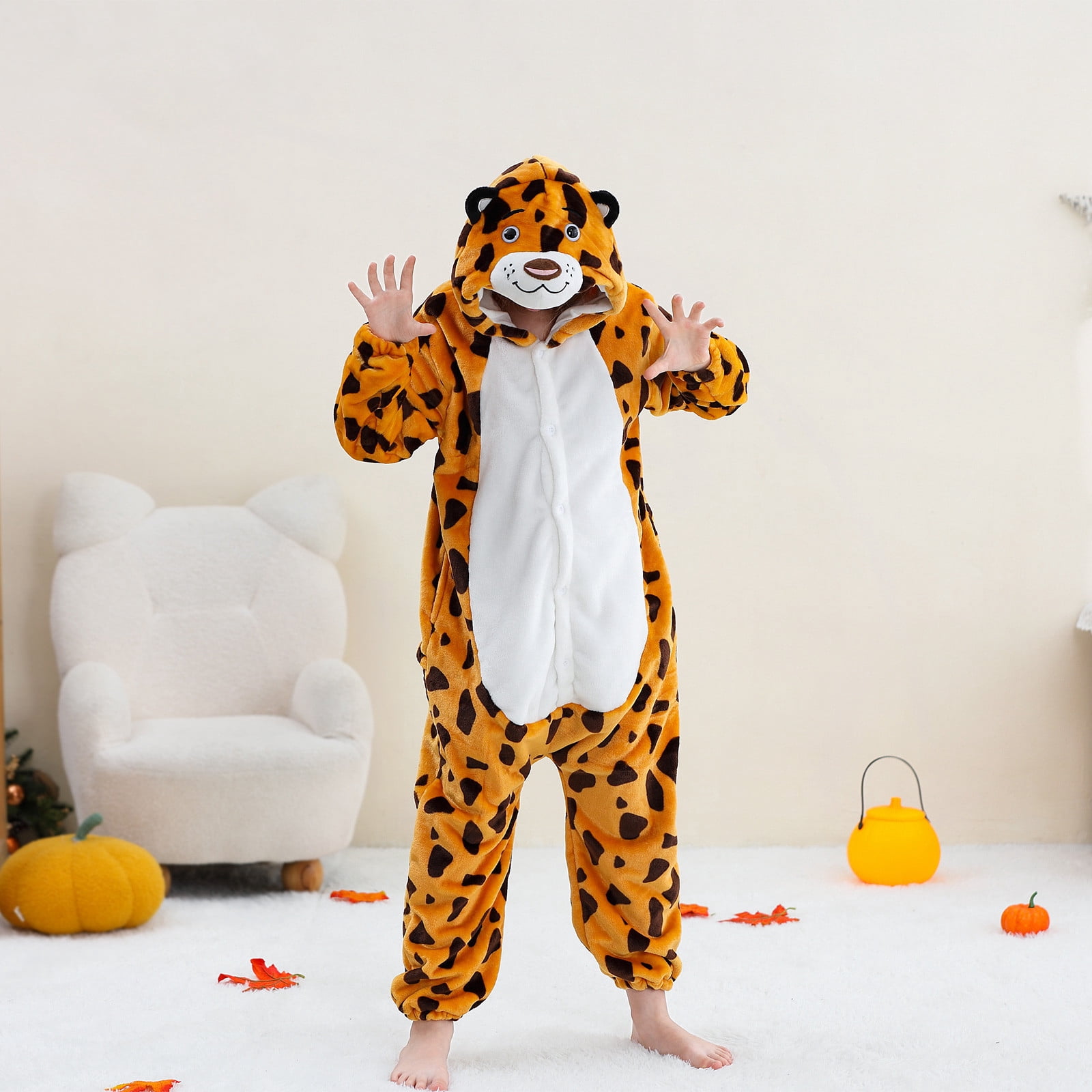 Ahuyic Toddler Kids Casual Rompers, Autumns And Winters Kids Long Sleeved JumpSuit,Toddler Boys And Girls Cute Printing Casual Romper Long Sleeve Hooded Jumpsuit Cute Flannel Clothes