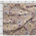 thumbnail image 2 of Soimoi Floral Printed,Cuddle Minky Fabric Sewing Fabric By The Yard- 56 Inch WideDecorative Plush Soft Fabric Baby Garments Toys And Blankets-Brown, 2 of 5