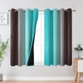 thumbnail image 1 of Cortinas opacas Estelar Textiler, color marrón y verde azulado, 115 x 114 cm, 2 paneles, 1 of 9