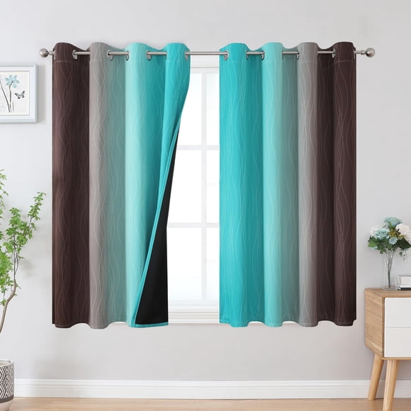 Cortina Estelar Textiler 132x137 cm Teal Marrón Blackout