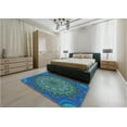 thumbnail image 4 of Ahgly Company Indoor Rectangle Patterned Blue Jay Blue Area Rugs, 2' x 5', 4 of 6
