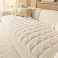 thumbnail image 2 of Thick Plush Sofa Cushion, Non-Slip Fixed Seat Pad for Autumn and Winter, Soft Polyester Straight-Line Cushion for Sofa Comfort and Home Decoration, 2 of 6