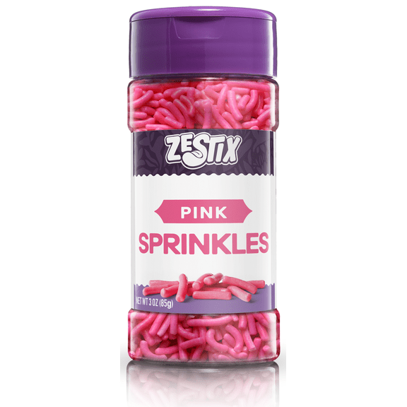 Pink Sprinkles 3 oz, Jimmies Sprinkles for Cake Decorating, Cupcakes, Cookies, Ice Cream & Dessert Toppings