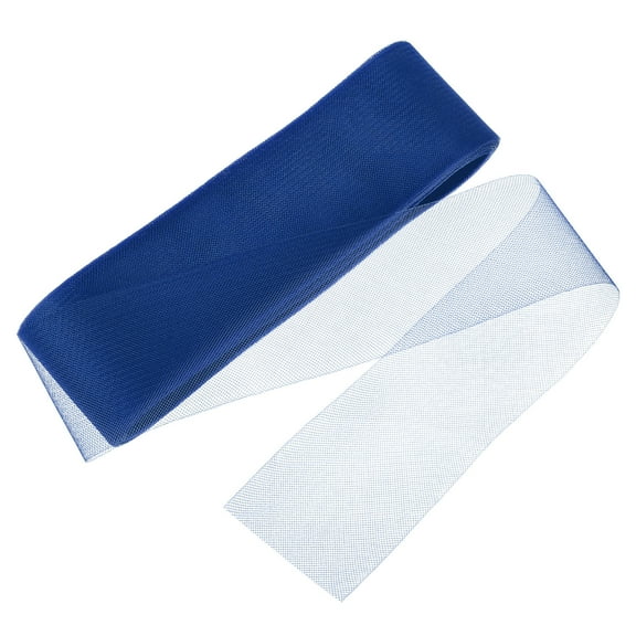 Uxcell 25 Yards 3 Inch Wide Polyester Horsehair Braid, 1 Roll Stiff Horsehair Braid for Sewing, Dark Blue