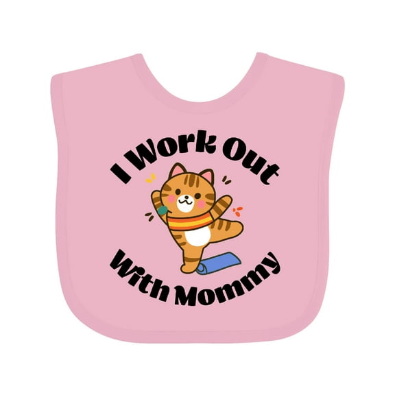 Inktastic Work out with Mommy Exercise Boys or Girls Baby Bib