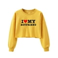 thumbnail image 2 of Arvbitana Women Fall Cropped Pullovers Letter Heart Print Sweatshirts Crew Neck Long Sleeve Casual Loose Tops, 2 of 7