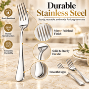 NULAS 24-Piece Stainless Steel Dinner Fork Set, Dishwasher Safe, Mirror-Polished Silverware for Home… — $16.99 (72% off)