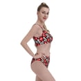 thumbnail image 4 of Daiia Red Floral printed 2 piece Swimsuit Bikinis for Women High Waisted Racerback Bathing Suits Summer Tummy Control Scoop Neck Swimwear-X-Large, 4 of 8