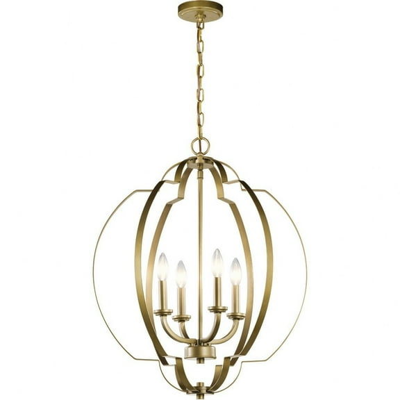42138NBR Kichler Lighting Voleta - 4 light Large Foyer Pendant - 26.25 inches tall by 22 inches wide-Natural Brass Finish -Traditional Installation