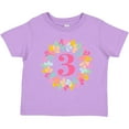 thumbnail image 3 of Inktastic 3rd Birthday Flower Wreath 3 Year Old Girl Girls Toddler T-Shirt, 3 of 5