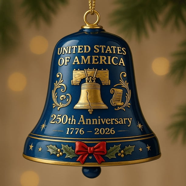 Adorno del 250.º aniversario de Estados Unidos | Recuerdo patriótico para el árbol de Navidad y la decoración del hogar | Recuerdo conmemorativo de metal para regalar y exhibir