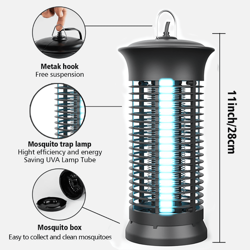 Electric Mosquito Zapper & Insect Killer – UV LED Light Trap for Flies, Bugs, Pest Control –Flying Insect Repellent Lamp.