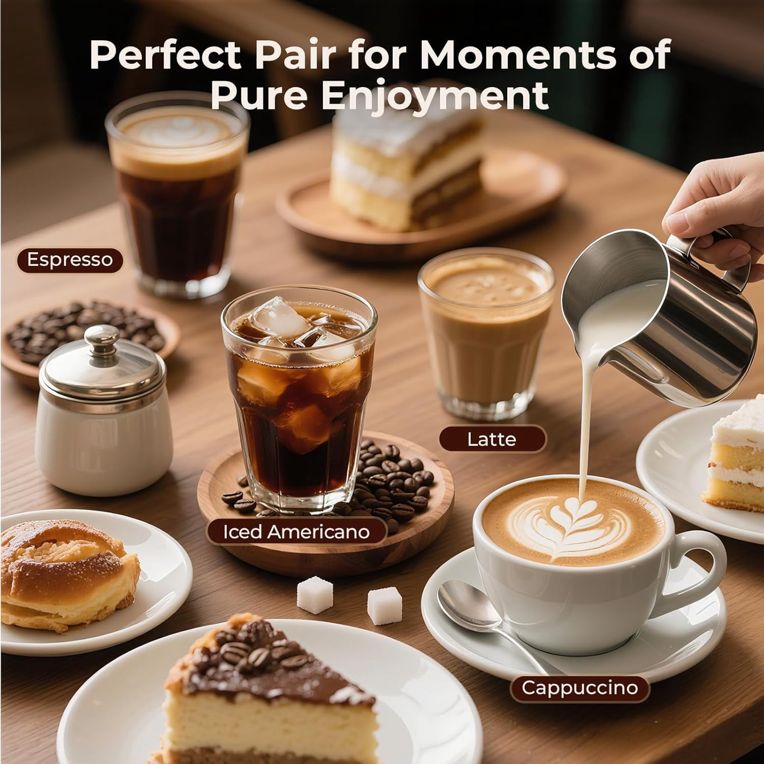 WAA 20 Bar Espresso Machine Hot/Cold Brew,Milk Frother,50oz Tank,LCD Display (Single/Double Cup for Cappuccino/Latte)