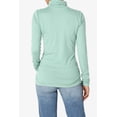 thumbnail image 2 of TheMogan Women's S~3X Essential Soft Jersey Ruched Turtle Neck Long Sleeve Slim Fit Top, 2 of 7