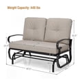 thumbnail image 3 of Costway 2-Person Outdoor Swing Glider Chair Bench Loveseat Cushioned Sofa Beige, 3 of 9