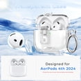 thumbnail image 2 of Funda para AirPods 4 R-fun Clear con tapa de cierre y kit de limpieza, 2 of 8