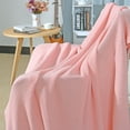 thumbnail image 4 of Throw Blanket Cotton Moss Stitch Soft Warm Blanket for Couch Sofa Chair Decorative Knit Blanket Pink 50" x 70", 4 of 6