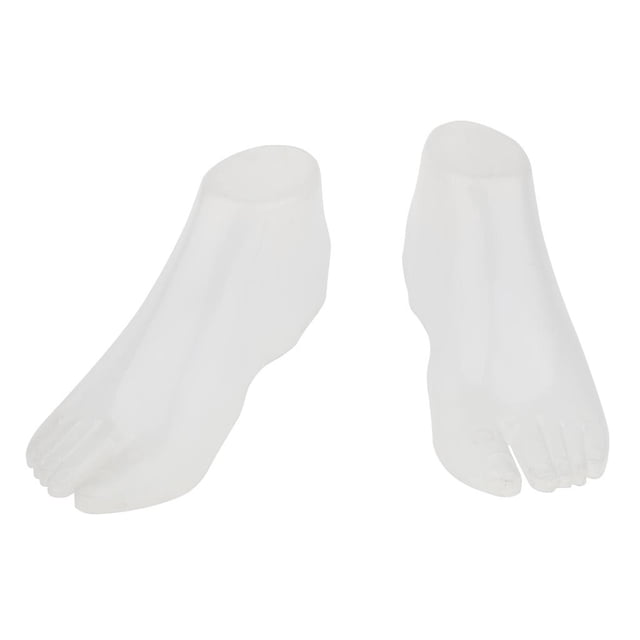 2X Hombres Mujer Flops Calcetines Exhibición para Pies de Zapatos, Base de Pedestal Estable , Transparencia shamjiam Maniquí de pies masculinos